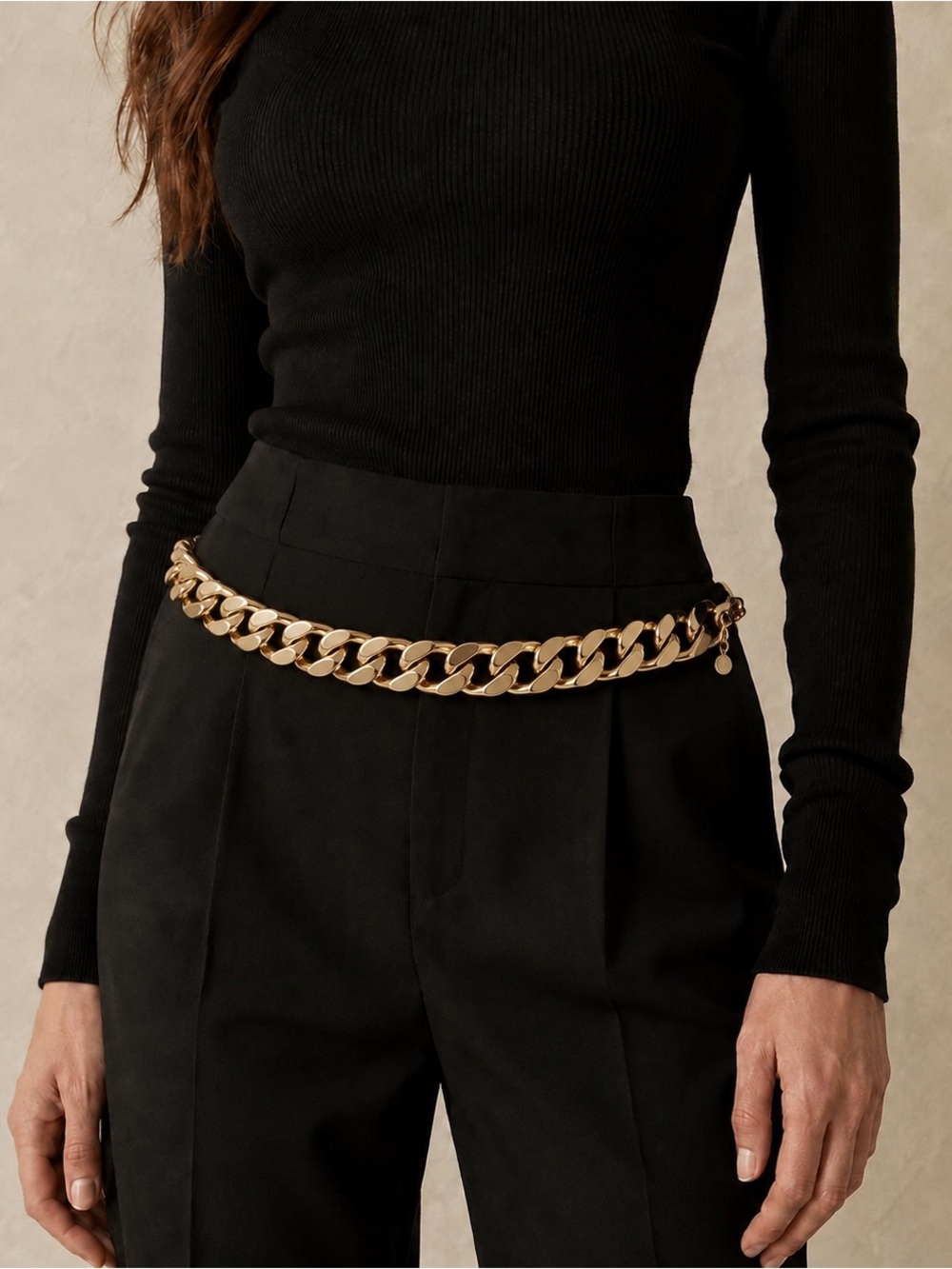 Express Gold Chunky Chain Waist Belt